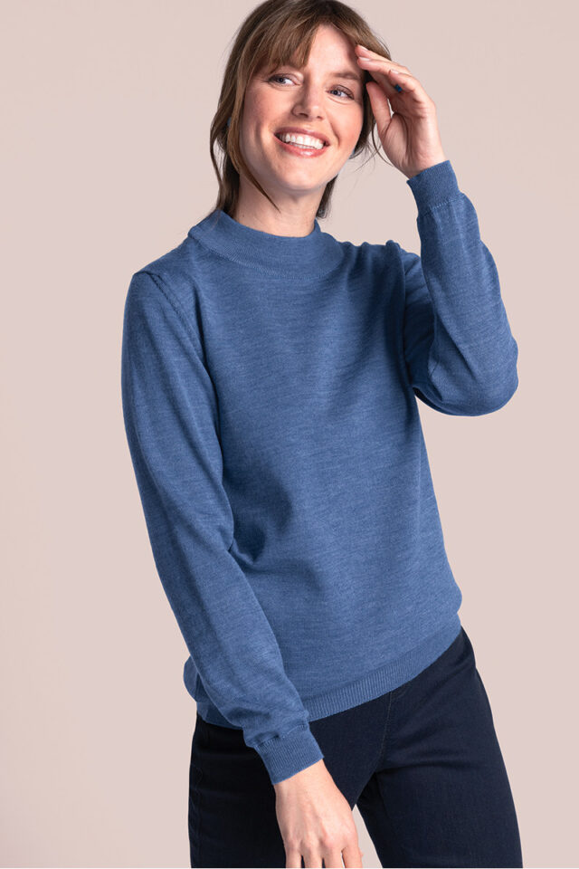 Maison Solfin - Pull col cheminée jersey fin Made in France| B.Solfin