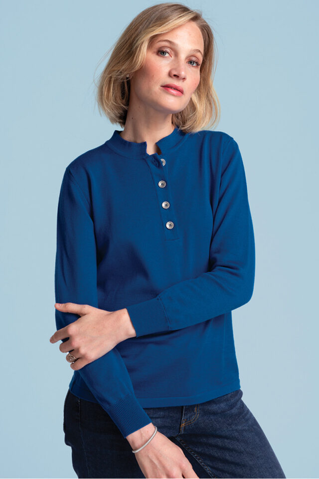 Maison Solfin - Pull laine fine mérinos femme col montant Made in France| B.Solfin