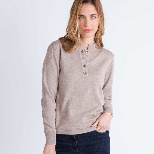 Maison Solfin - Pull col montant en laine Made in France| B.Solfin