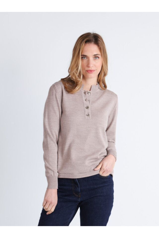 Maison Solfin - Pull col montant en laine Made in France| B.Solfin