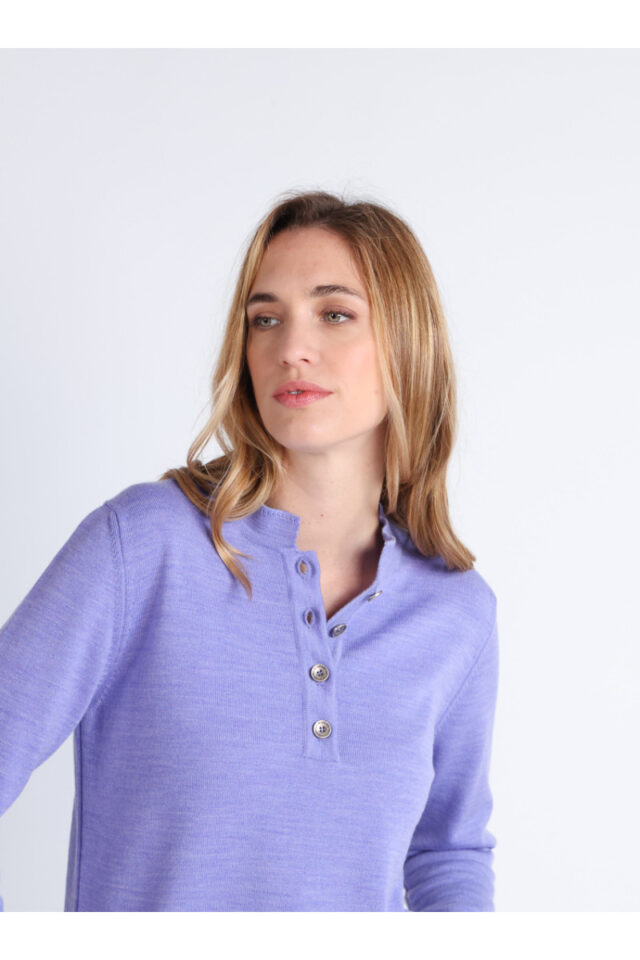 Maison Solfin - Pull col montant en laine Made in France| B.Solfin