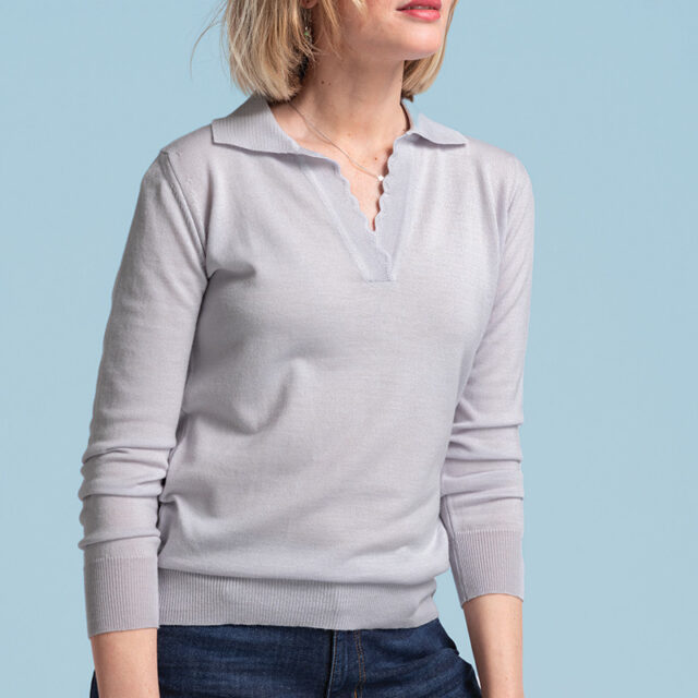 Maison Solfin - Pull col fantaisie Made in France| B.Solfin