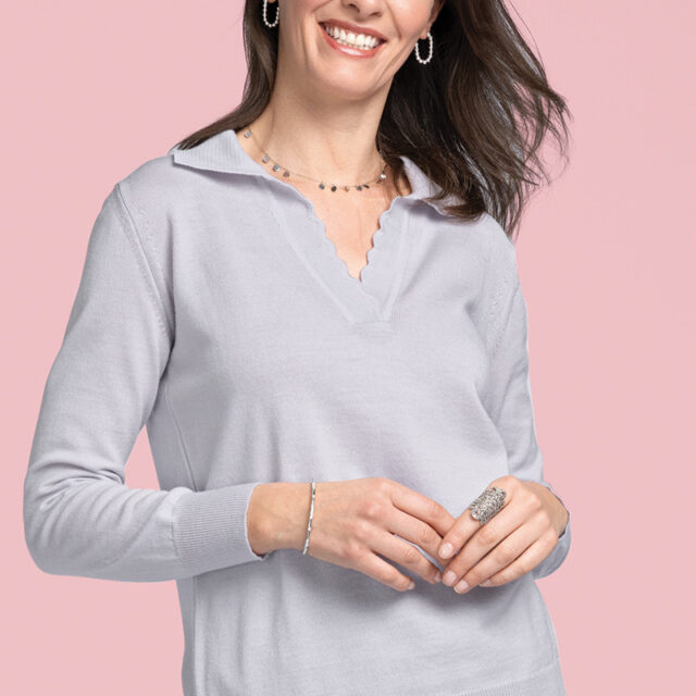 Maison Solfin - Pull col fantaisie Made in France| B.Solfin