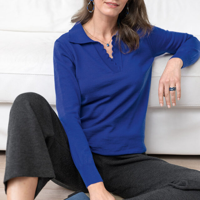 Maison Solfin - Pull col fantaisie Made in France| B.Solfin