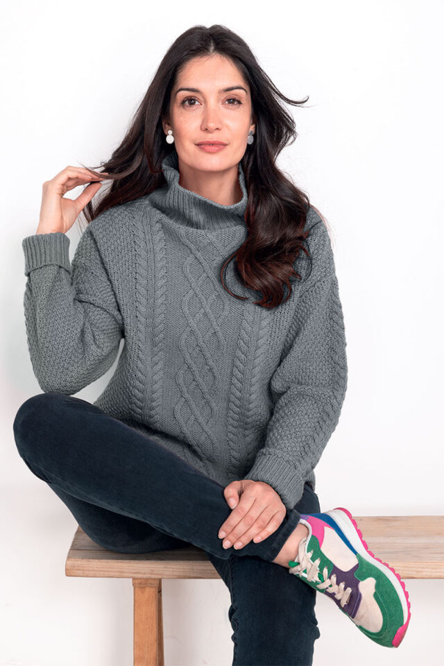 Maison Solfin - Pull col roule en laine fine recyclee Made in France| B.Solfin