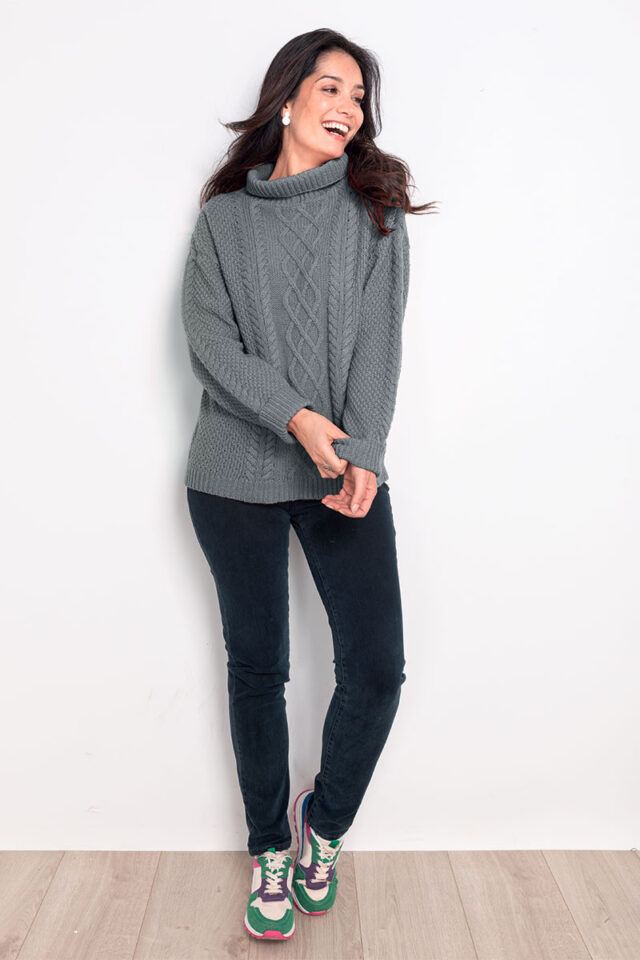 Maison Solfin - Pull col roule en laine fine recyclee Made in France| B.Solfin