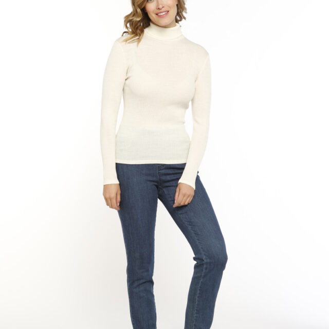 Maison Solfin - Pull col roulé laine et soie seconde peau Made in France| B.Solfin