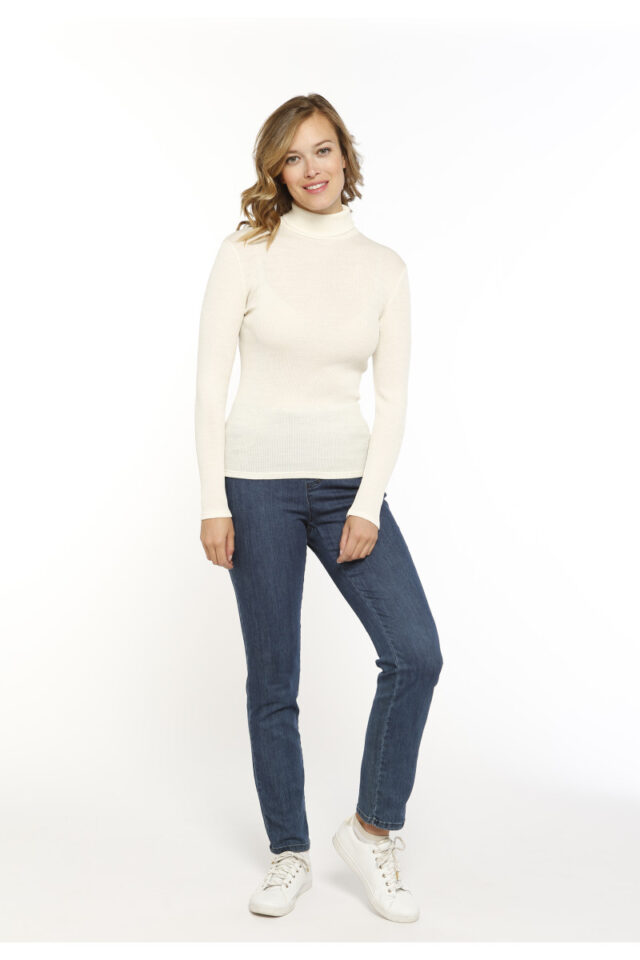 Maison Solfin - Pull col roulé laine et soie seconde peau Made in France| B.Solfin