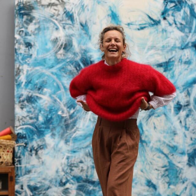 Quintessence - Pull Coraline Rouge vermillon