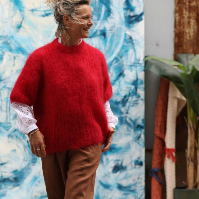 Quintessence - Pull Coraline Rouge vermillon