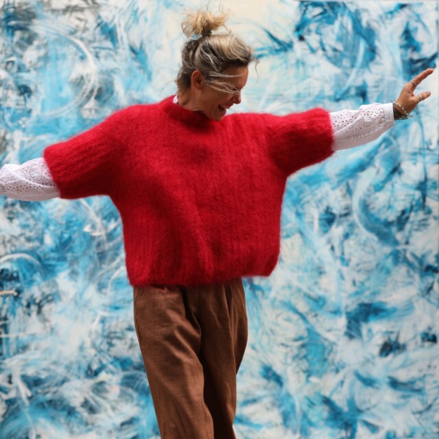 Quintessence - Pull Coraline Rouge vermillon