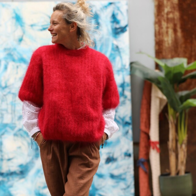 Quintessence - Pull Coraline Rouge vermillon