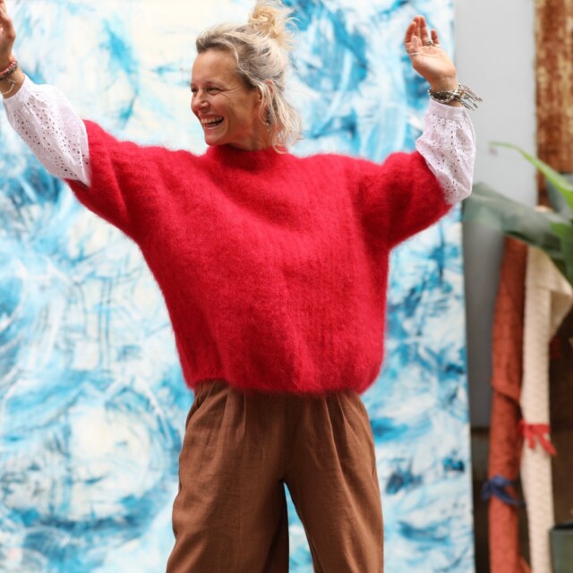 Quintessence - Pull Coraline Rouge vermillon