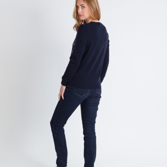 Maison Solfin - Pull jacquard en laine col rond Made in France| B.Solfin