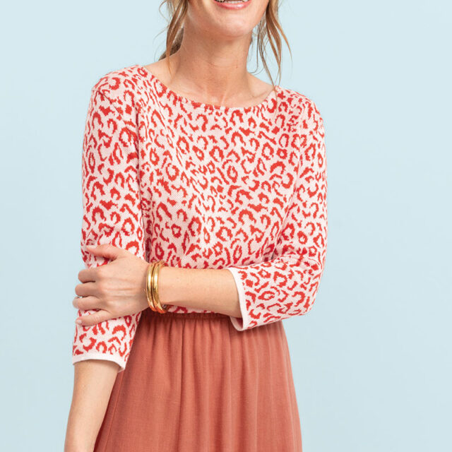 Maison Solfin - Pull jacquard léopard Made in France| B.Solfin