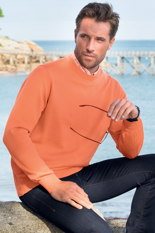Maison Solfin - Pull mérinos ras du cou Made in France| B.Solfin