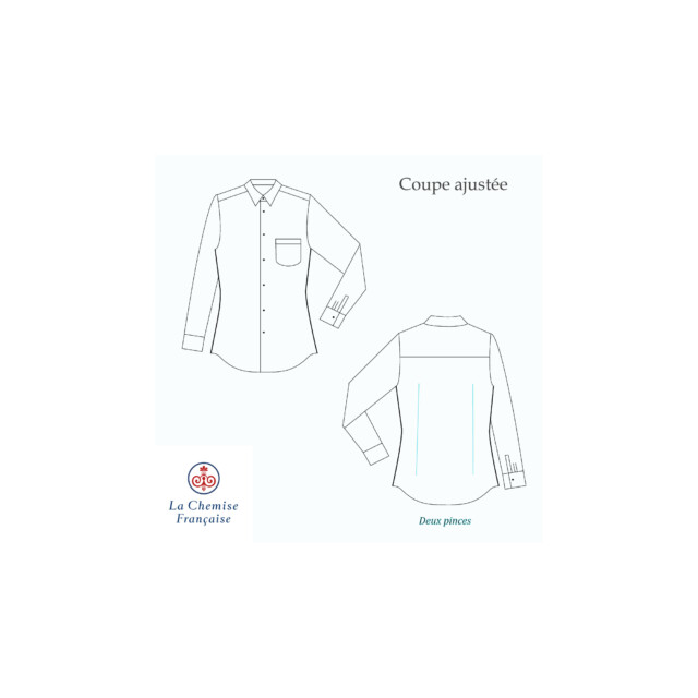 La Chemise Française - Chemise Rayure Bâton Rouge 7mm - Petit Col Français - Coupe Ajustée