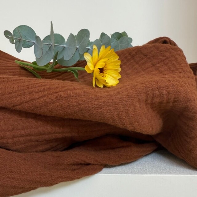 Quintessence - Robe Anaëlle - Double gaze de coton Camel