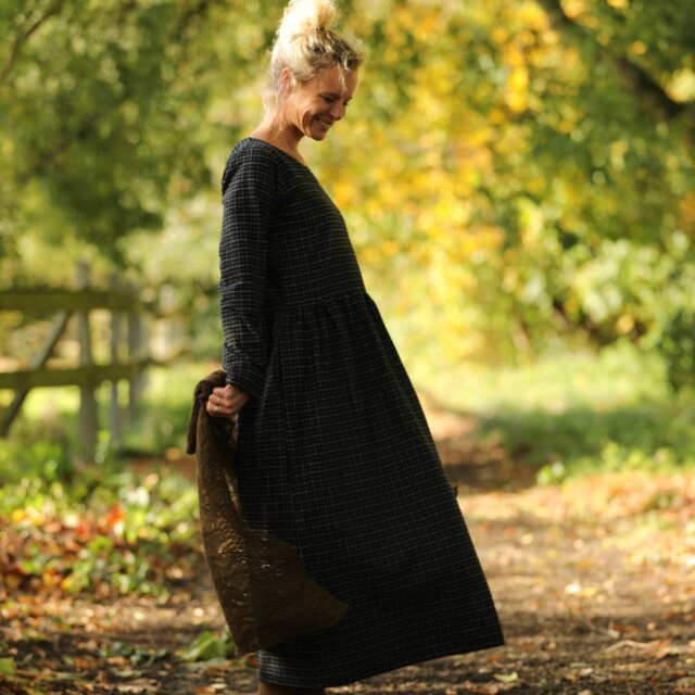 Quintessence - Robe Anaëlle - Flanelle tartan noir