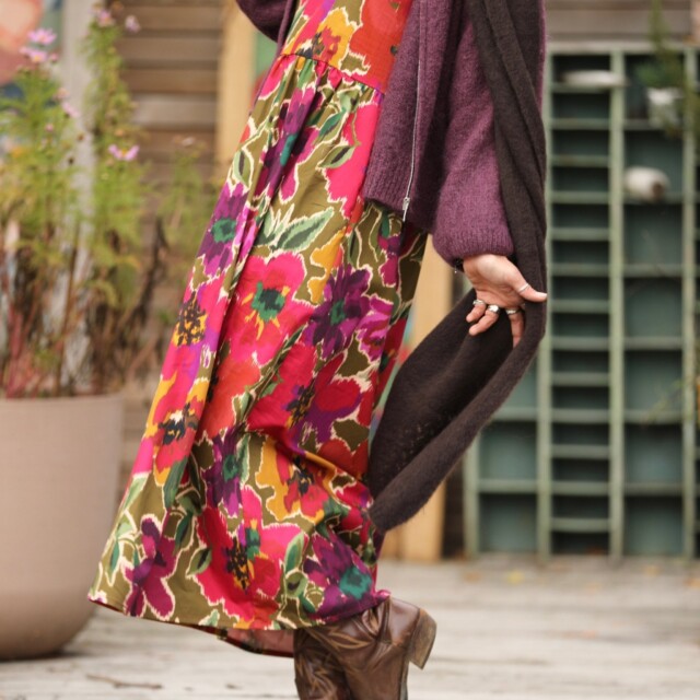 Quintessence - Robe Anaëlle - Satin de coton fleuri Toscane