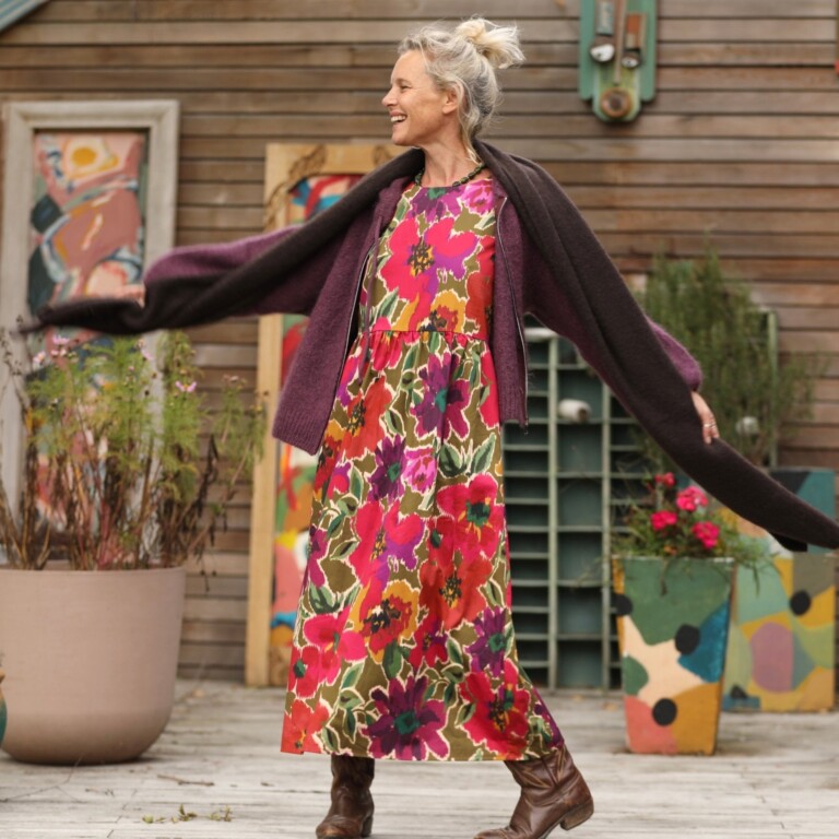 Quintessence - Robe Anaëlle - Satin de coton fleuri Toscane