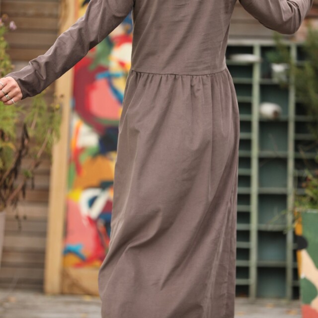 Quintessence - Robe Anaëlle - Velours milleraies moka