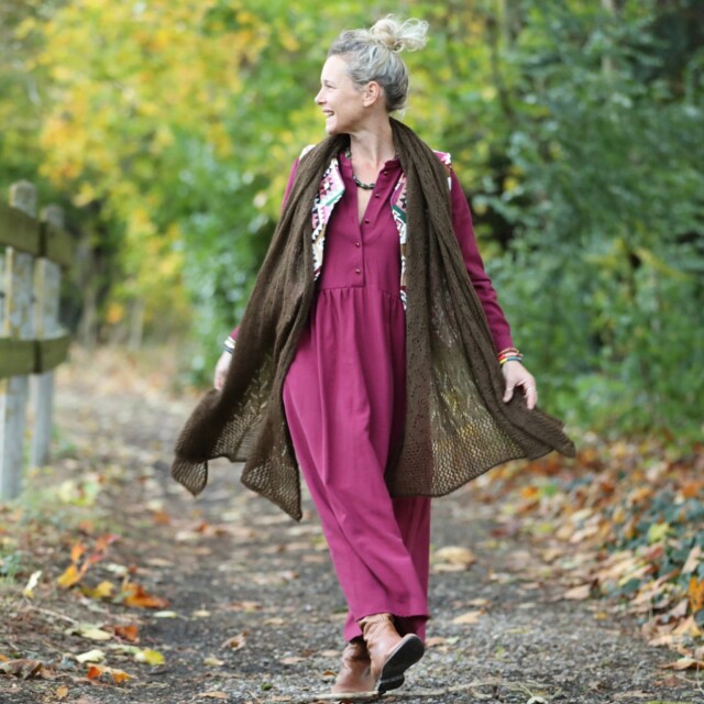 Quintessence - Robe Aurélia - Sergé de viscose Cerise noire