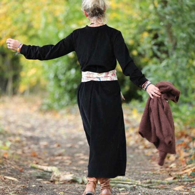 Quintessence - Robe Aurélia - velours côtelé noir