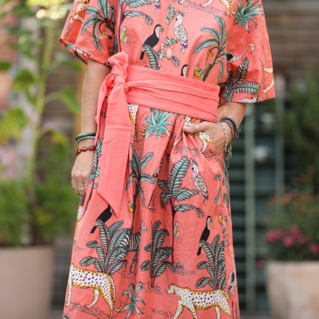 Quintessence - Robe Capucine - imprimé "Arc enchanté"