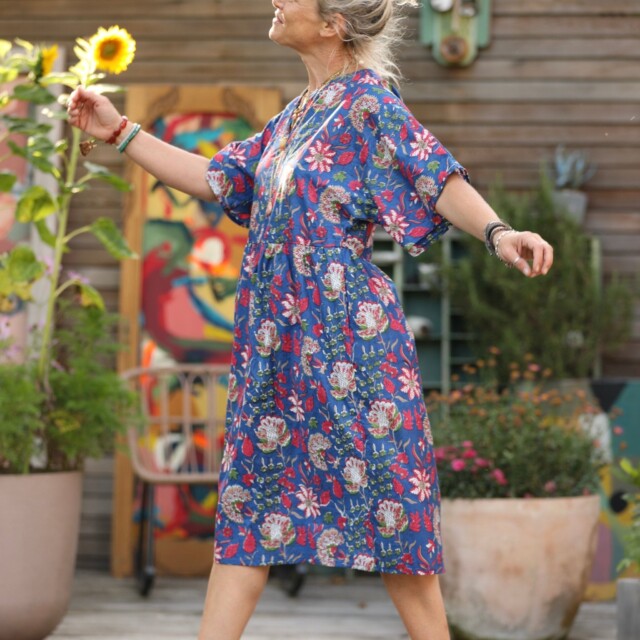 Quintessence - Robe Capucine - imprimé "Murmures"