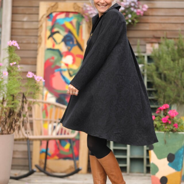 Quintessence - Robe Carole - Jacquard de coton lin noir