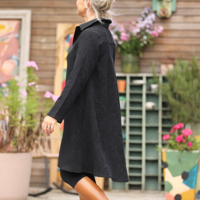 Quintessence - Robe Carole - Jacquard de coton lin noir