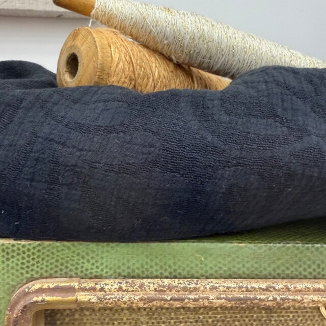 Quintessence - Robe Carole - Jacquard de coton lin noir