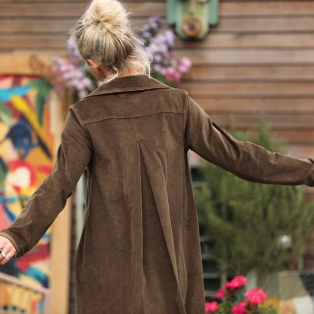 Quintessence - Robe Carole - velours côtelé chocolat