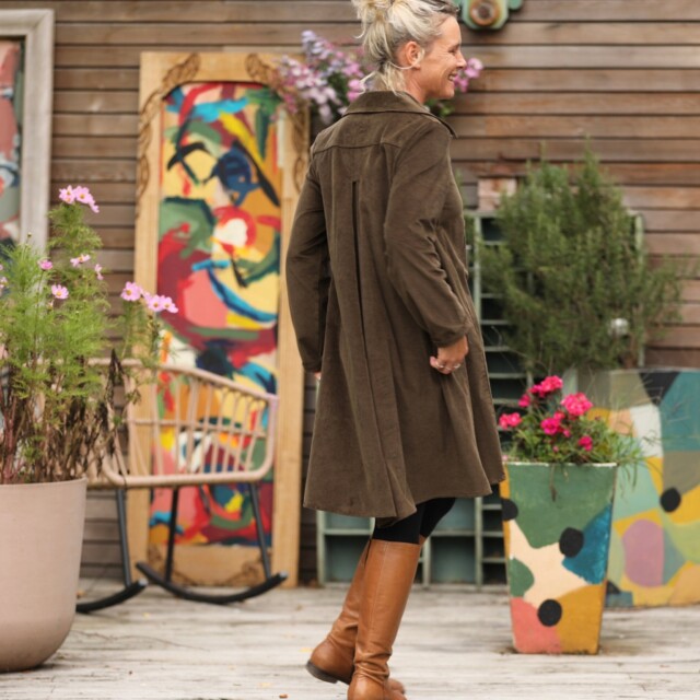 Quintessence - Robe Carole - velours côtelé chocolat