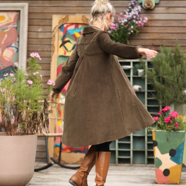 Quintessence - Robe Carole - velours côtelé chocolat