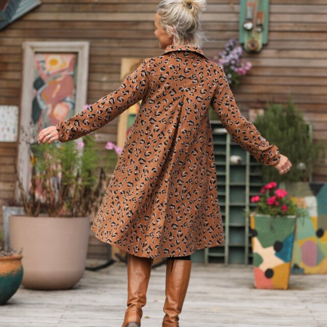 Quintessence - Robe Carole – Velours milleraies léopard