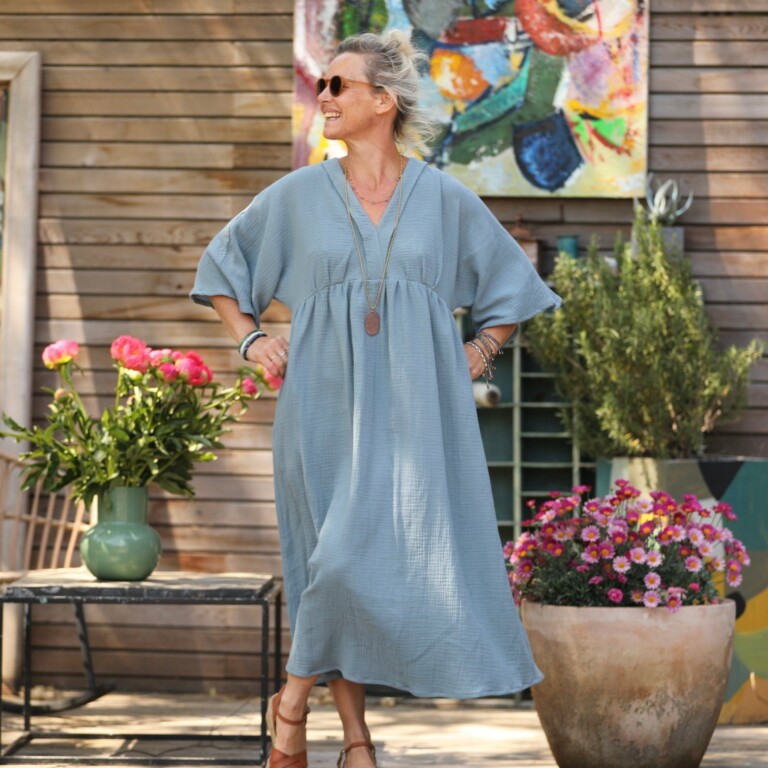 Quintessence - Robe Kalaya - double gaze de coton bleu navy