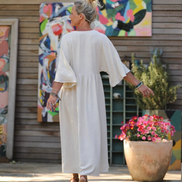 Quintessence - Robe Kalaya - viscose/lin ficelle