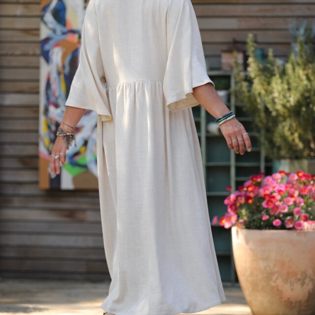 Quintessence - Robe Kalaya - viscose/lin ficelle