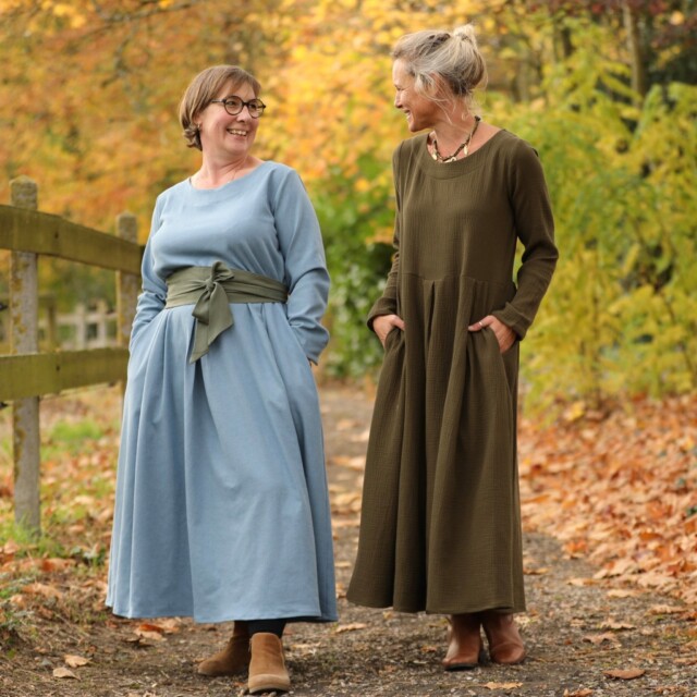 Quintessence - Robe Louisa - jean de coton bleu stone