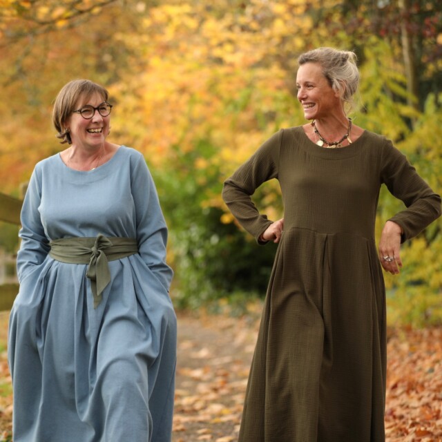 Quintessence - Robe Louisa - jean de coton bleu stone