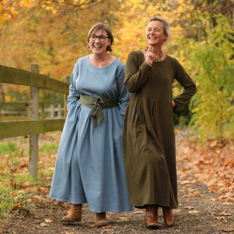 Quintessence - Robe Louisa - jean de coton bleu stone