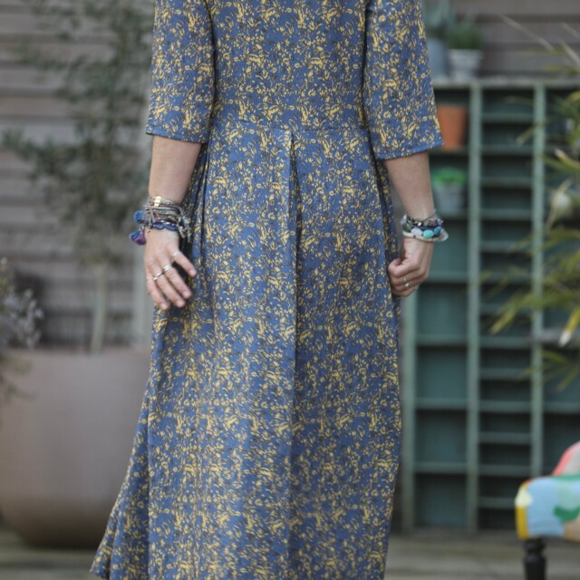 Quintessence - Robe Louisa manches 3/4 viscose Fleurs du Soleil