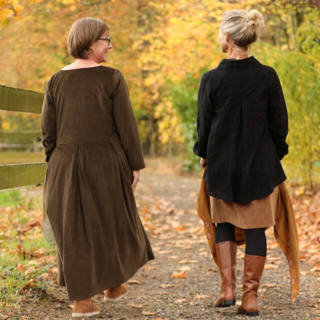 Quintessence - Robe Louisa - velours côtelé moka