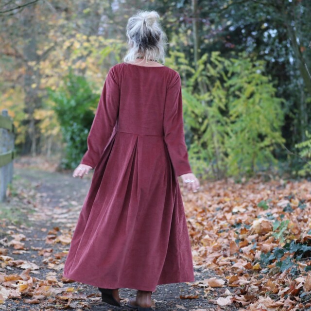 Quintessence - Robe Louisa - velours côtelé terracotta