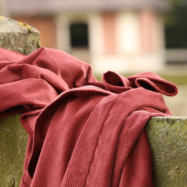 Quintessence - Robe Louisa - velours côtelé terracotta