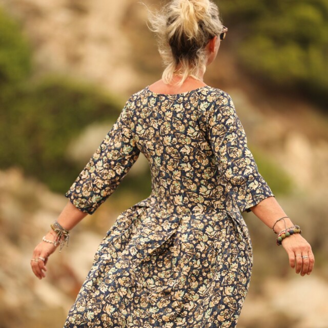 Quintessence - Robe Louisa viscose Aube bleue