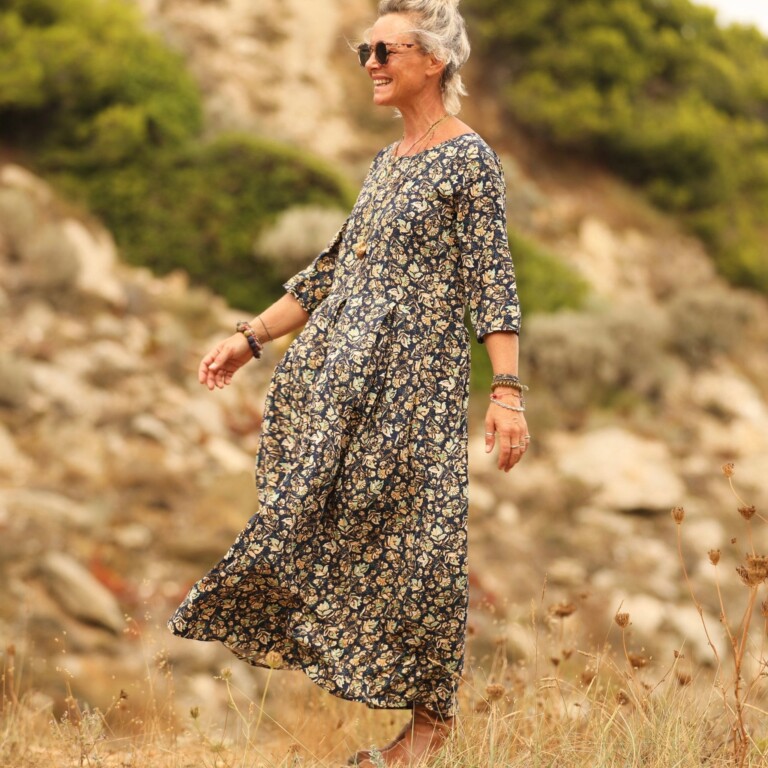 Quintessence - Robe Louisa viscose Aube bleue