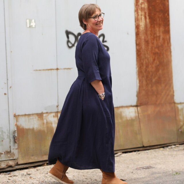 Quintessence - Robe Louisa viscose Aube bleue